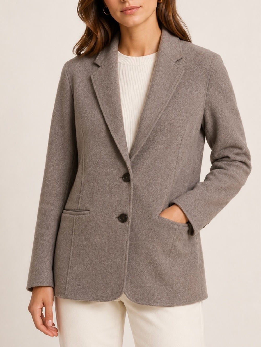 Jenni Kayne Riding Coat Taupe Size Medium Wool Cashmere